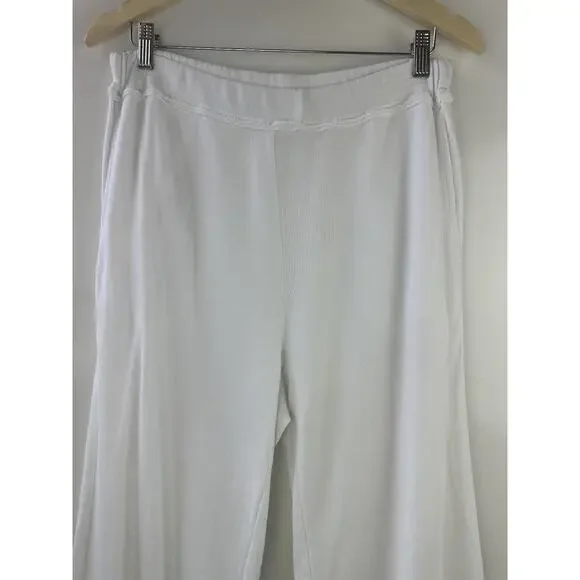 Eileen Fisher Lightweight Organic Cotton Terry Pant Easy Fit Crop Ankle White S - Picture 4 of 14